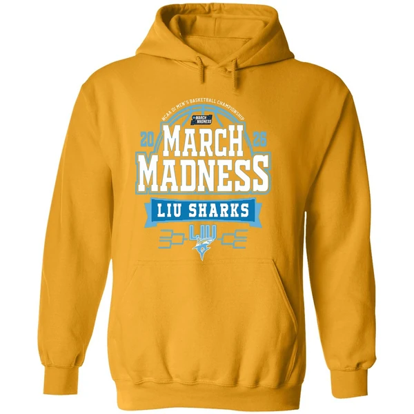 Liu Sharks Mens Basketball March Madness Bound Hoodie