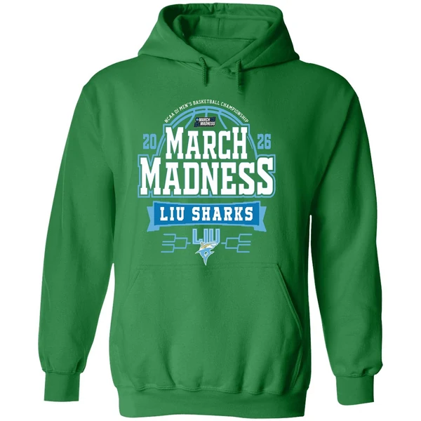 Liu Sharks Mens Basketball March Madness Bound Hoodie - Image 2