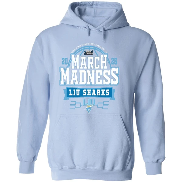 Liu Sharks Mens Basketball March Madness Bound Hoodie - Image 4