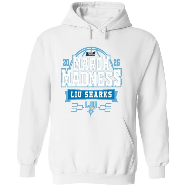 Liu Sharks Mens Basketball March Madness Bound Hoodie - Image 8