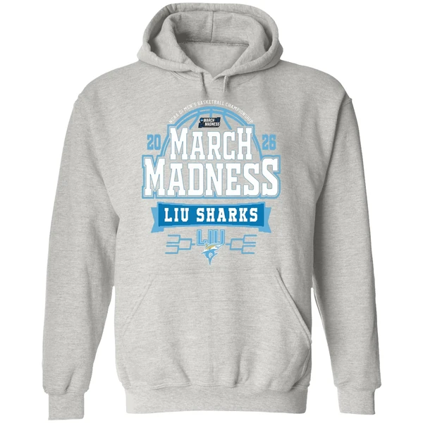 Liu Sharks Mens Basketball March Madness Bound Hoodie - Image 9