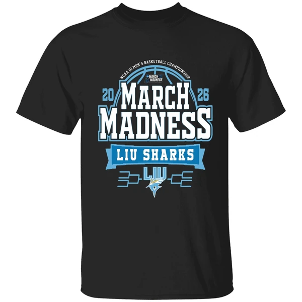 Liu Sharks Mens Basketball March Madness Bound Shirt