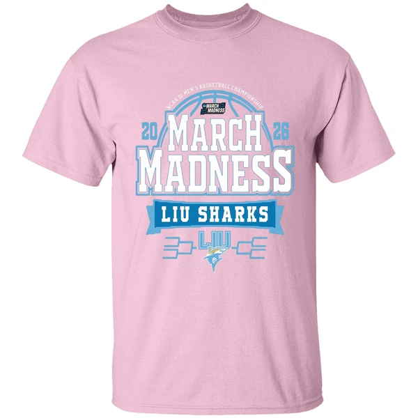 liu sharks mens basketball march madness bound shirt lightpink