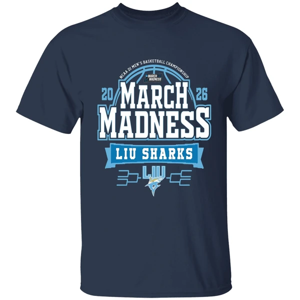 Liu Sharks Mens Basketball March Madness Bound Shirt - Image 5