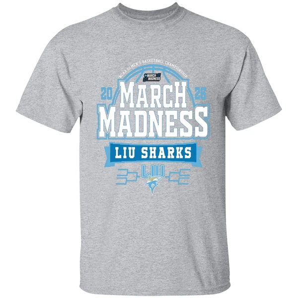 Liu Sharks Mens Basketball March Madness Bound Shirt - Image 9