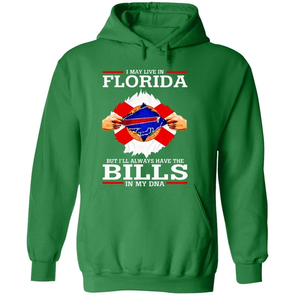 Live In Florida But Ill Always Have The Buffalo Bills In My Dna Hoodie - Image 2