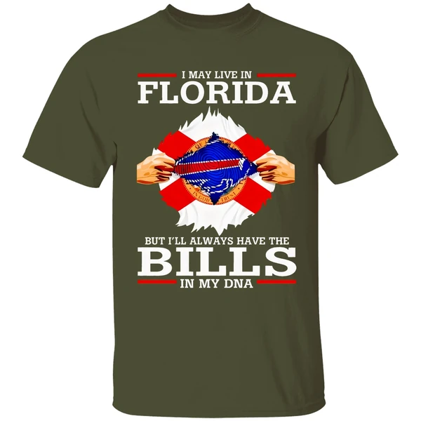 Live In Florida But Ill Always Have The Buffalo Bills In My Dna Shirt - Image 4