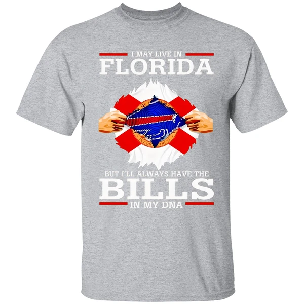 Live In Florida But Ill Always Have The Buffalo Bills In My Dna Shirt - Image 9