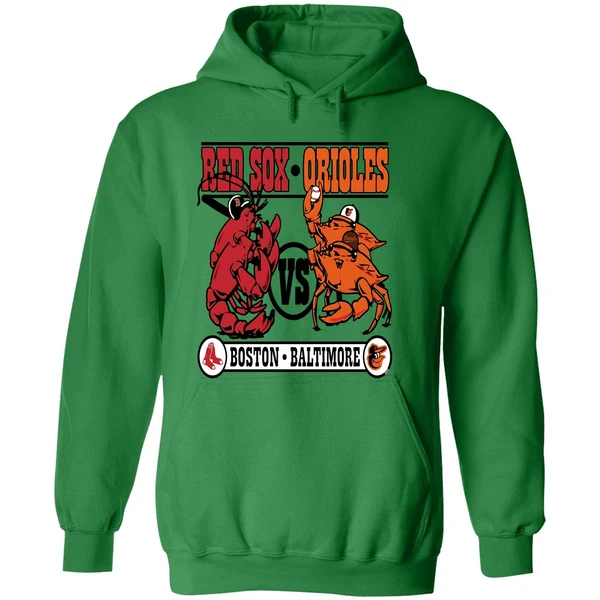 Lobster Boston Red Sox Vs Crab Baltimore Orioles Baseball Hoodie - Image 2