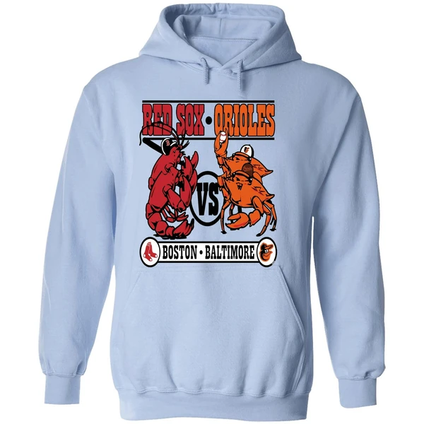 Lobster Boston Red Sox Vs Crab Baltimore Orioles Baseball Hoodie - Image 4