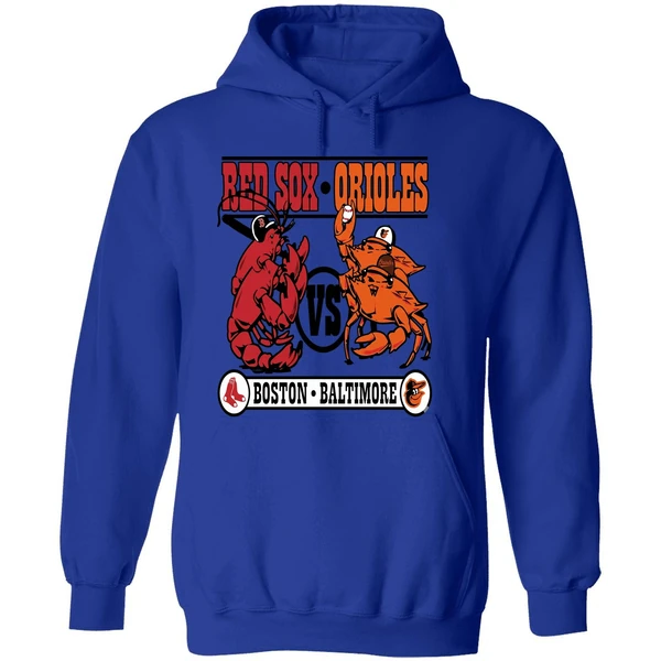 Lobster Boston Red Sox Vs Crab Baltimore Orioles Baseball Hoodie - Image 7