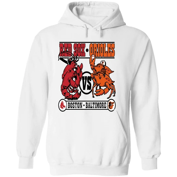 Lobster Boston Red Sox Vs Crab Baltimore Orioles Baseball Hoodie - Image 8