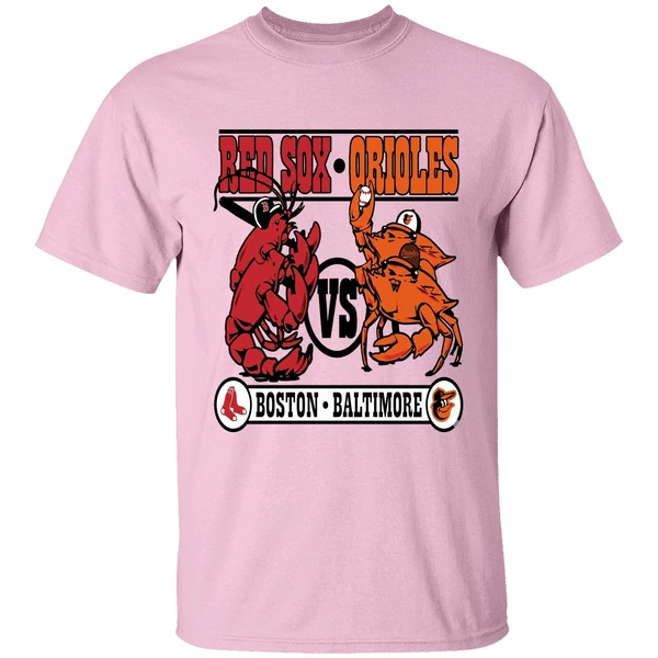 Lobster Boston Red Sox Vs Crab Baltimore Orioles Baseball Shirt - Image 2