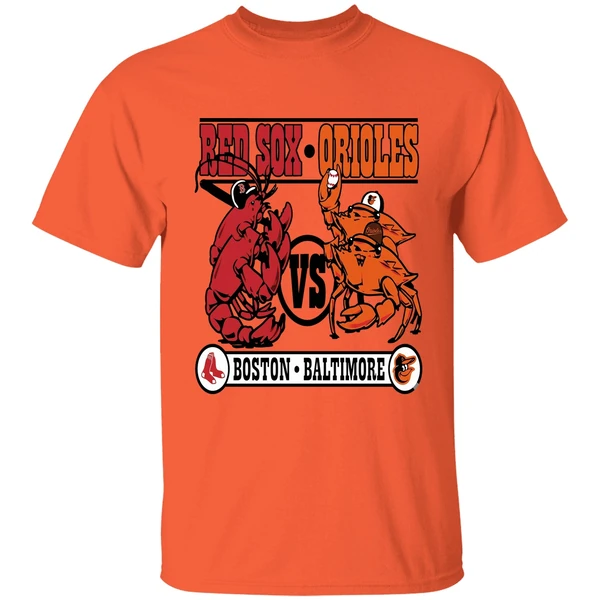 Lobster Boston Red Sox Vs Crab Baltimore Orioles Baseball Shirt - Image 3