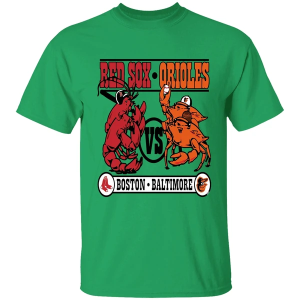 Lobster Boston Red Sox Vs Crab Baltimore Orioles Baseball Shirt - Image 8