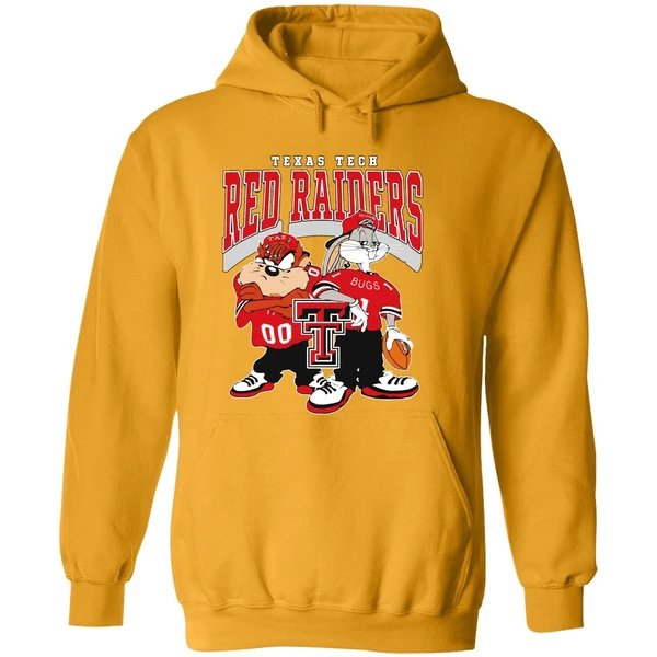 Looney Tunes Bugs Bunny And Taz Texas Tech Red Raiders Football 2024 Hoodie