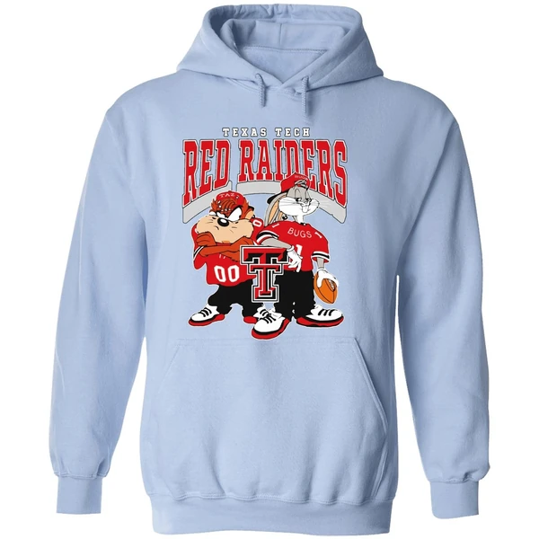 Looney Tunes Bugs Bunny And Taz Texas Tech Red Raiders Football 2024 Hoodie - Image 4