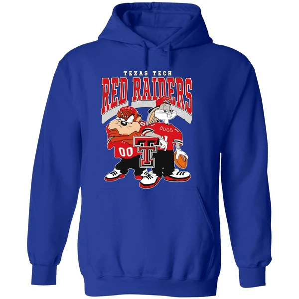 Looney Tunes Bugs Bunny And Taz Texas Tech Red Raiders Football 2024 Hoodie - Image 7