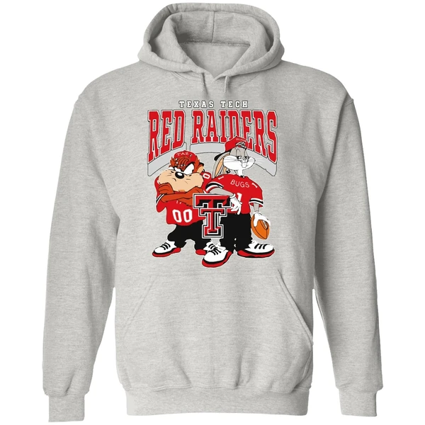 Looney Tunes Bugs Bunny And Taz Texas Tech Red Raiders Football 2024 Hoodie - Image 9