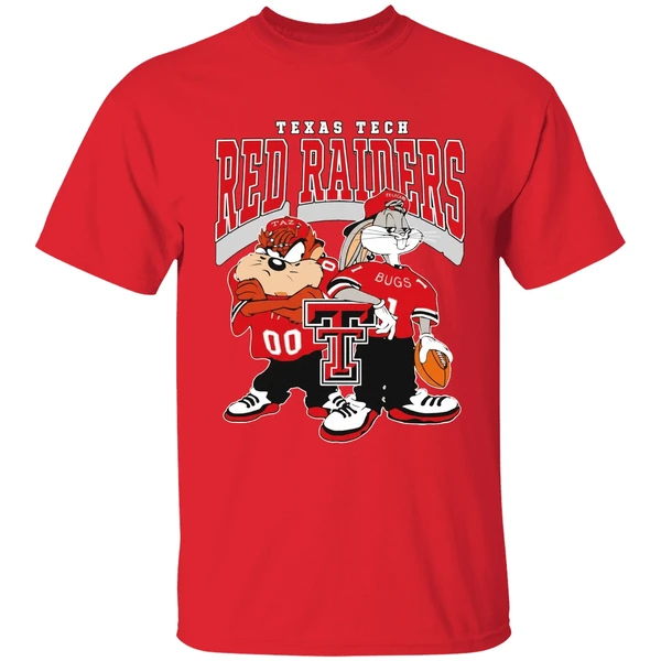 Looney Tunes Bugs Bunny And Taz Texas Tech Red Raiders Football 2024 Shirt - Image 7