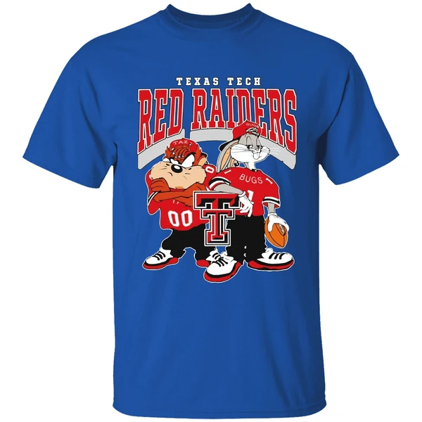 Looney Tunes Bugs Bunny And Taz Texas Tech Red Raiders Football 2024 Shirt - Image 8