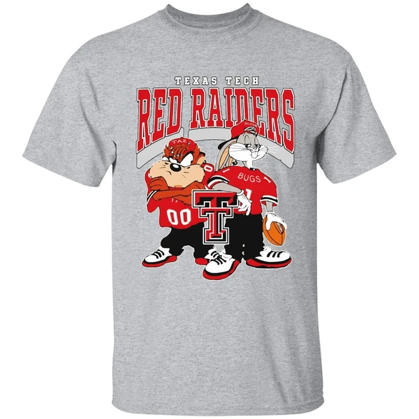 Looney Tunes Bugs Bunny And Taz Texas Tech Red Raiders Football 2024 Shirt - Image 9