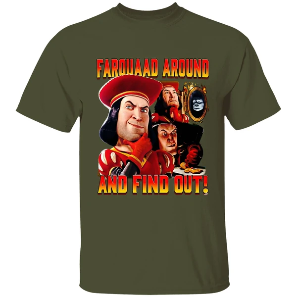 lord farquaad shrek around and find out retro shirt militarygreen
