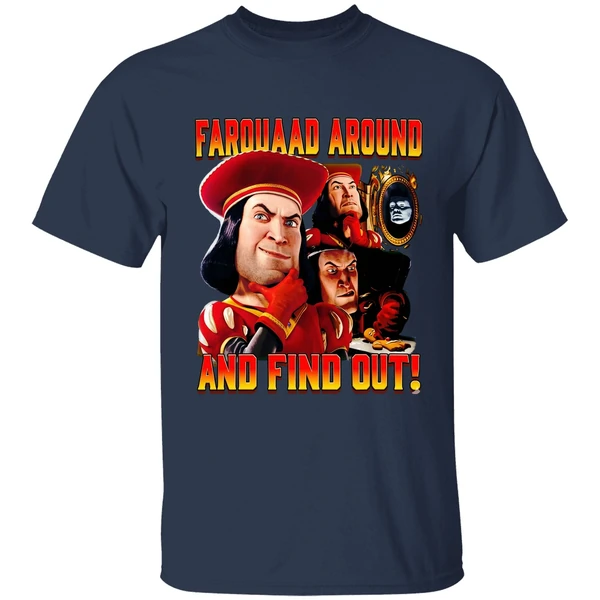 lord farquaad shrek around and find out retro shirt navy
