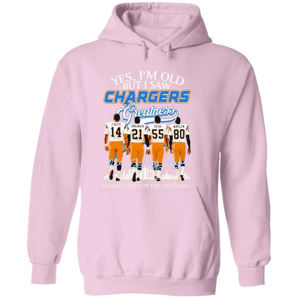 Los Angeles Chargers Yes Im Old But I Saw Greatness Thank You For The Memories Hoodie - Image 5