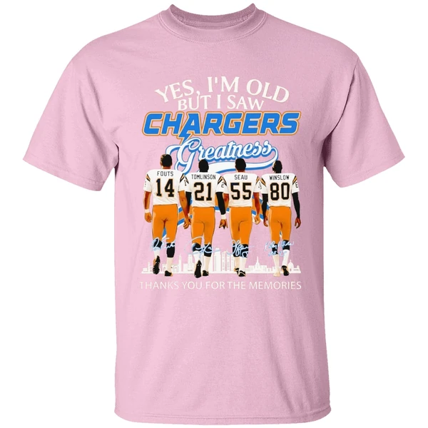 Los Angeles Chargers Yes Im Old But I Saw Greatness Thank You For The Memories Shirt - Image 3