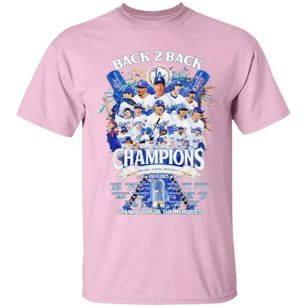 Los Angeles Dodgers Back 2 Back World Series Champions Thank You For The Memories Shirt - Image 2