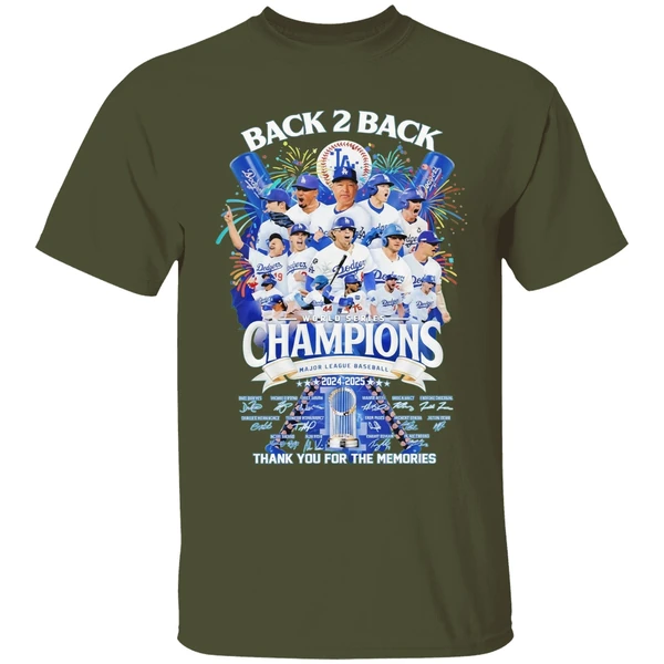 Los Angeles Dodgers Back 2 Back World Series Champions Thank You For The Memories Shirt - Image 3