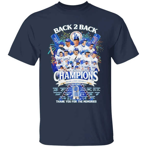 Los Angeles Dodgers Back 2 Back World Series Champions Thank You For The Memories Shirt - Image 4