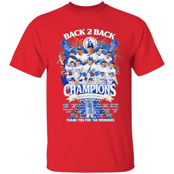 Los Angeles Dodgers Back 2 Back World Series Champions Thank You For The Memories Shirt - Image 6
