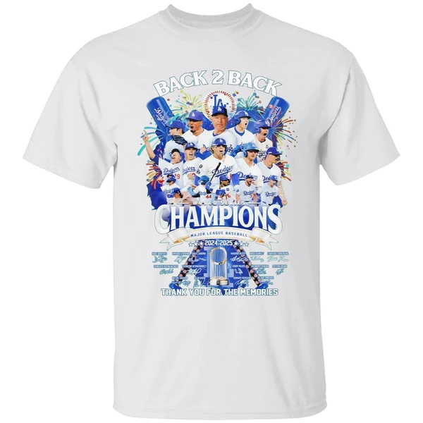 Los Angeles Dodgers Back 2 Back World Series Champions Thank You For The Memories Shirt - Image 9