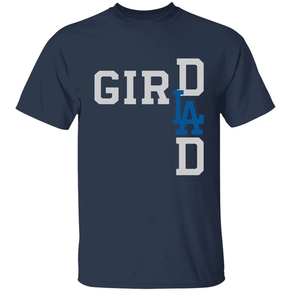 los angeles dodgers la girl dad shirt navy