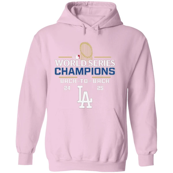 Los Angeles Dodgers Mlb Logo Baseball Back 2 Back World Series Champions 24 25 Hoodie - Image 5