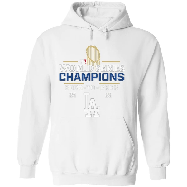 Los Angeles Dodgers Mlb Logo Baseball Back 2 Back World Series Champions 24 25 Hoodie - Image 8