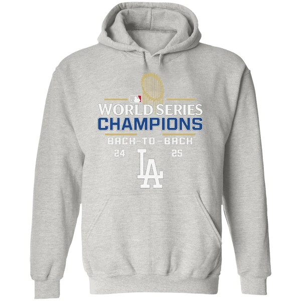 Los Angeles Dodgers Mlb Logo Baseball Back 2 Back World Series Champions 24 25 Hoodie - Image 9