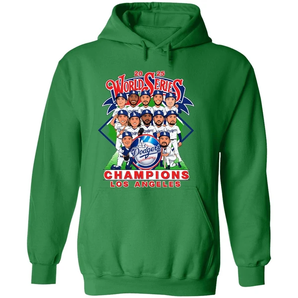 Los Angeles Dodgers World Series Champions 2025 Caricature Hoodie - Image 2