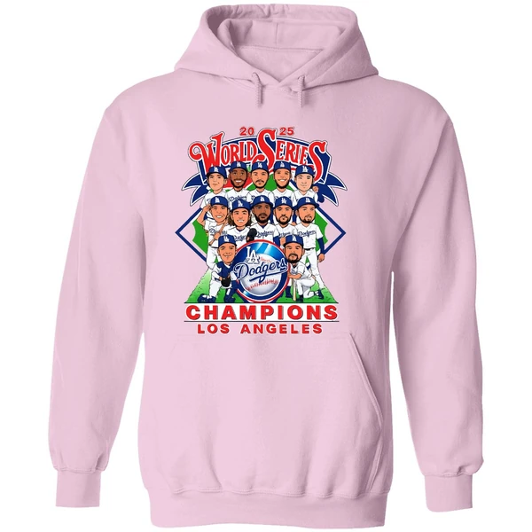 Los Angeles Dodgers World Series Champions 2025 Caricature Hoodie - Image 5