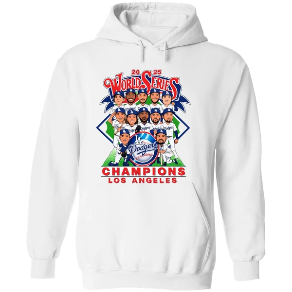 Los Angeles Dodgers World Series Champions 2025 Caricature Hoodie - Image 8
