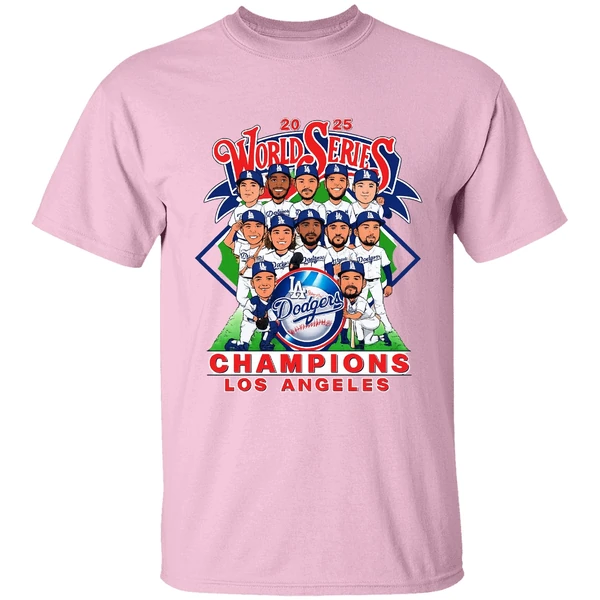 Los Angeles Dodgers World Series Champions 2025 Caricature Shirt - Image 2