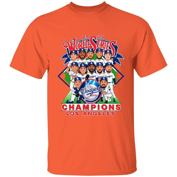 Los Angeles Dodgers World Series Champions 2025 Caricature Shirt - Image 3