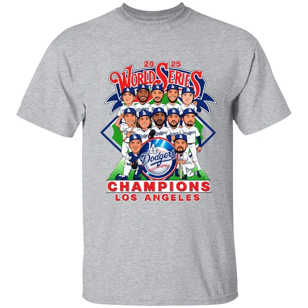 Los Angeles Dodgers World Series Champions 2025 Caricature Shirt - Image 6