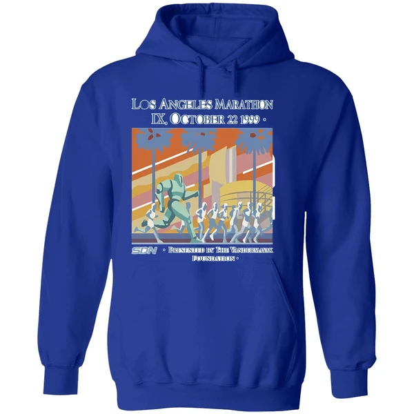 Los Angeles Marathon Ix October 22 1999 Presented By The Vanderstank Foundation Hoodie - Image 7