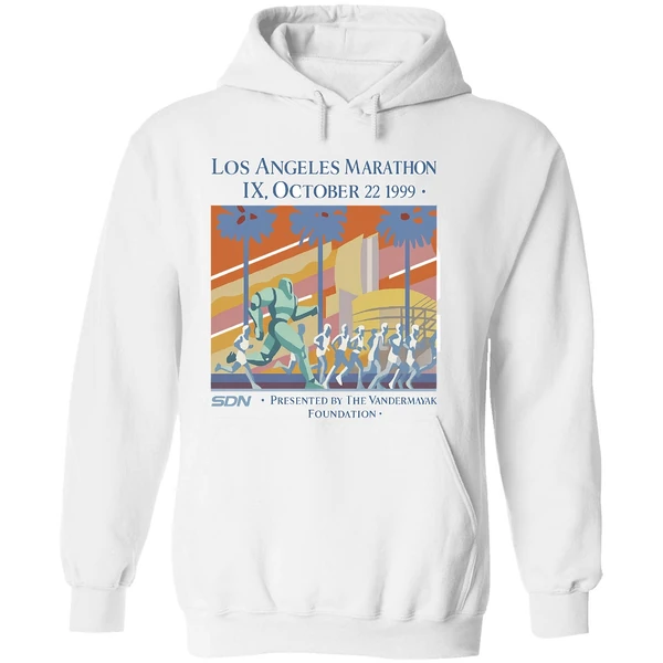 Los Angeles Marathon Ix October 22 1999 Presented By The Vanderstank Foundation Hoodie - Image 8