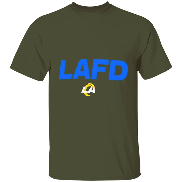 los angeles rams lafd logo shirt militarygreen