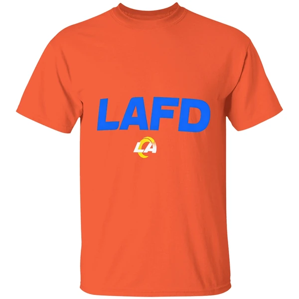 los angeles rams lafd logo shirt orange