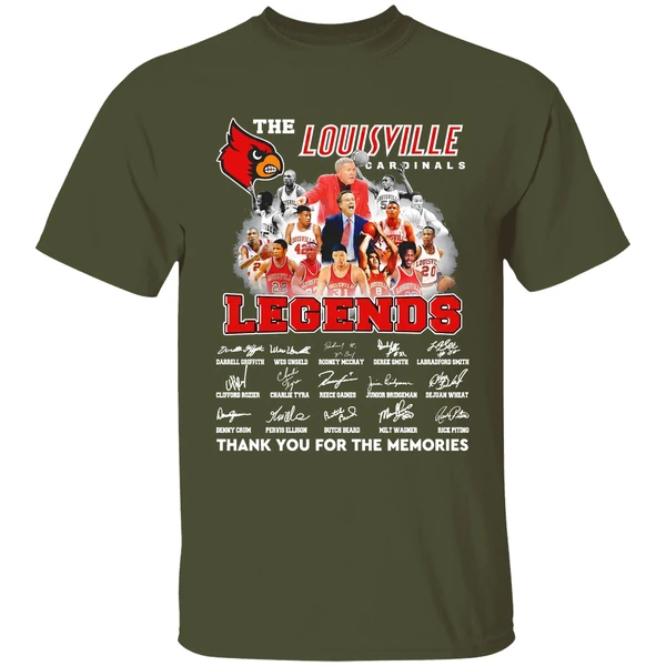louisville cardinals legends thank you for the memories shirt militarygreen